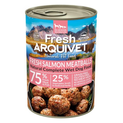 Arquivet Fresh klopsiki z łososiem, marchewką i groszkiem 6x400g Arquivet Fresh