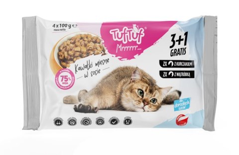 TUF TUF saszetki dla kota 4x100g - 2 x kurczak, 2 x wątróbka Bult TUF TUF saszetki dla kota 4x100g - 2 x kurczak, 2 x wątróbka Bult