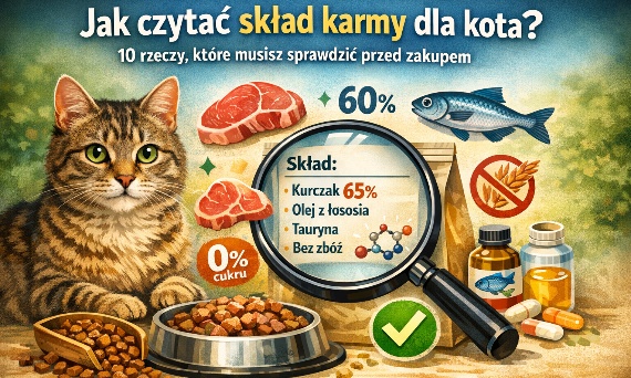 Jak czytać skład karmy dla kota? 10 rzeczy, które musisz sprawdzić przed zakupem