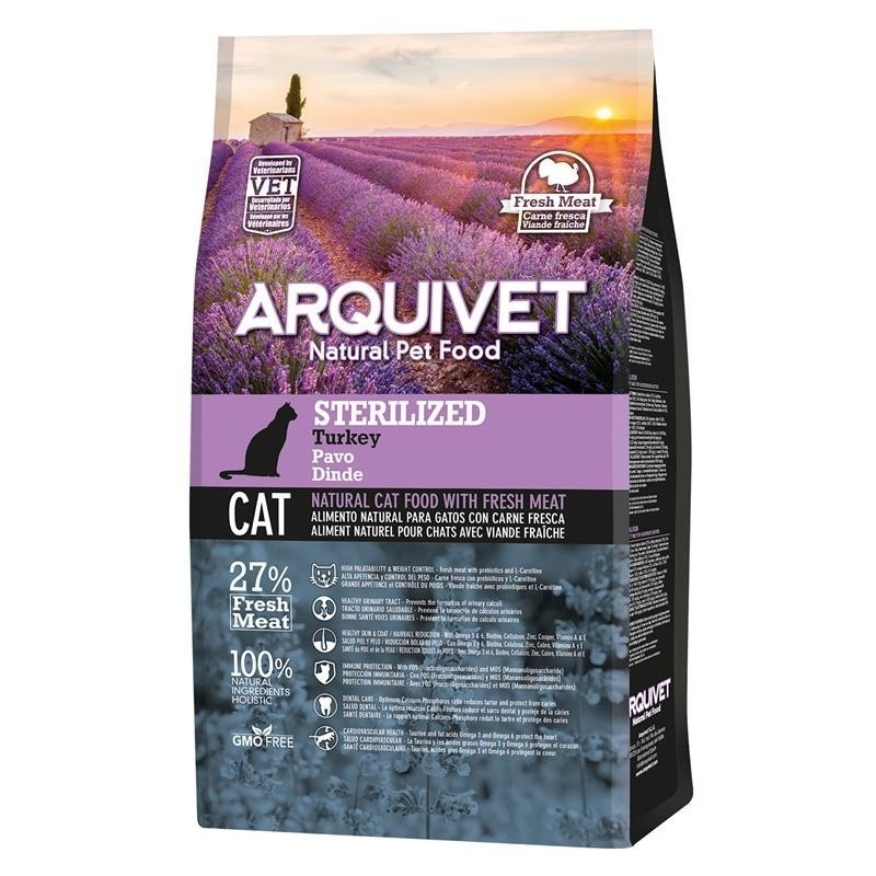Arquivet Sucha karma dla kot&oacute;w sterylizowanych z indykiem 1,5 kg